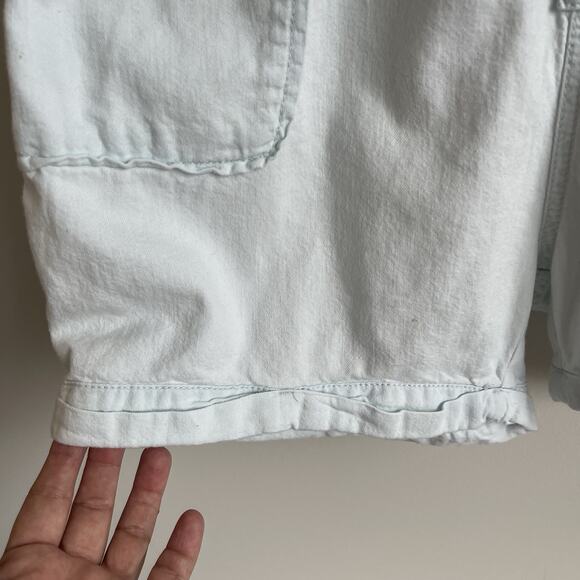 Pact 100% Organic Cotton Romper XS Button Front Utility Shorts Light Wash - Picture 4 of 14